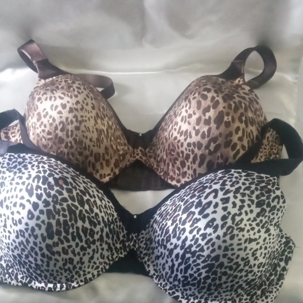 Vanity Fair Animal Print Bras - Brown and Black